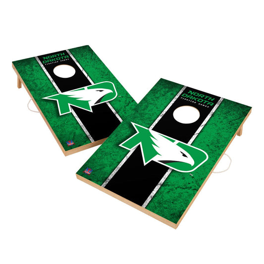 Vintage North Dakota Fighting Hawks Solid Wood 2x3 Cornhole Set