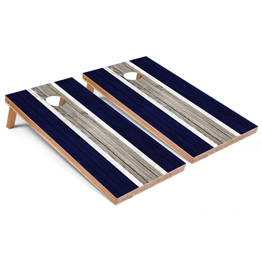Navy Striped All-Weather Cornhole Set