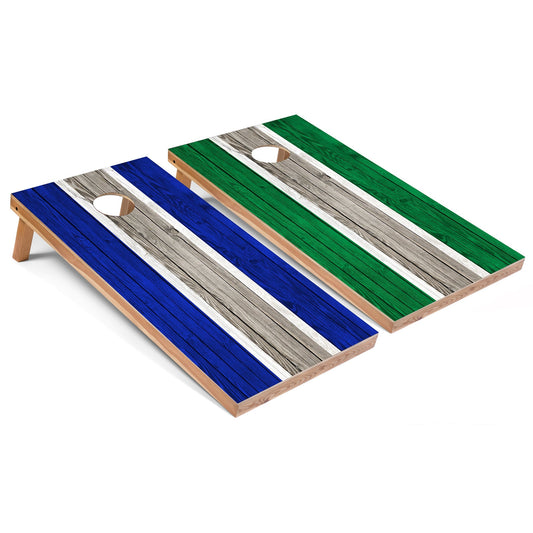 Royal and Kelly Striped All-Weather Cornhole Set