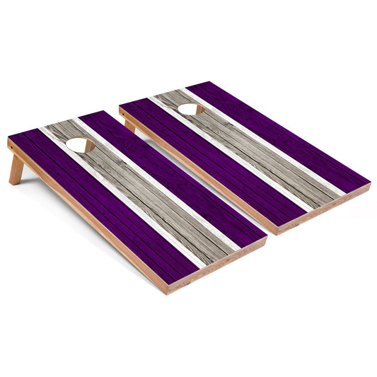 Purple Striped All-Weather Cornhole Set