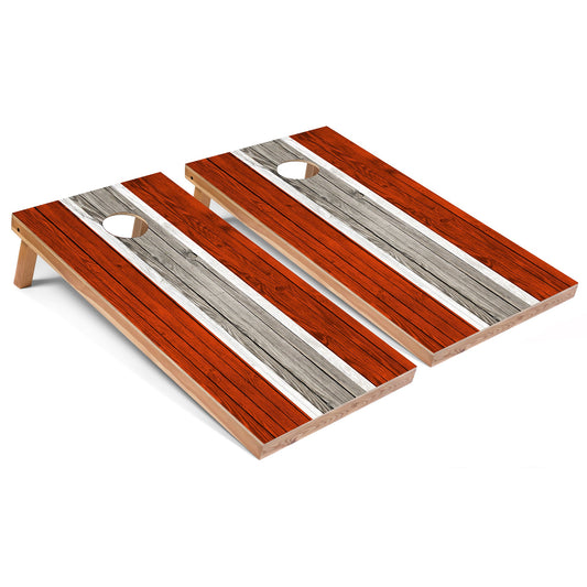 Orange Striped Cornhole Boards