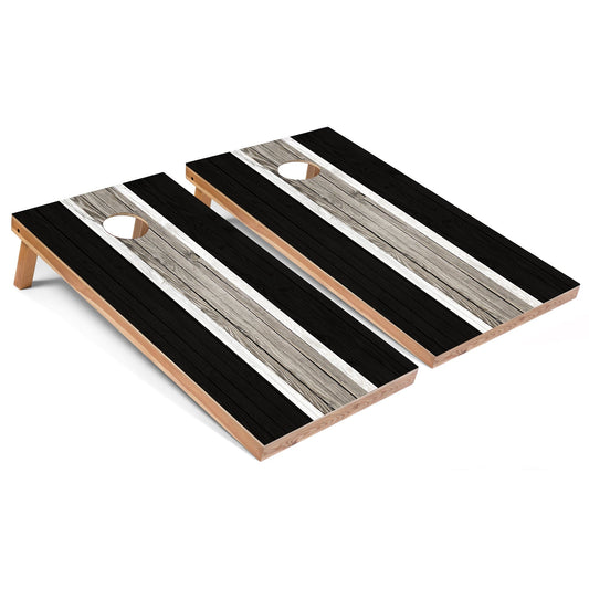 Black Striped All-Weather Cornhole Set