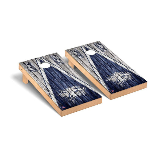 New Hampshire Wildcats Cornhole Boards Board Set - Triangle Weathered Version