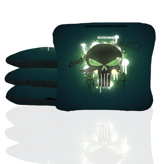 Neon Skull Cornhole Bags