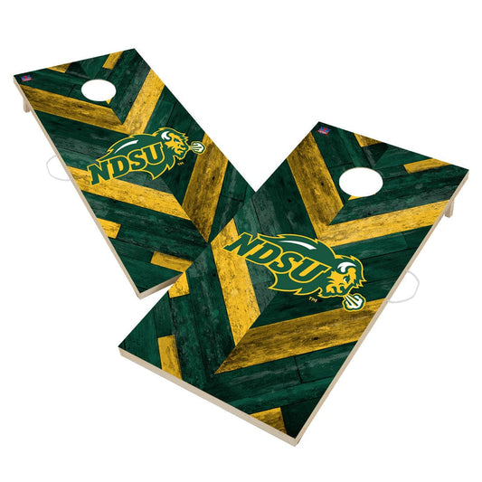 North Dakota State University NDSU Bison  Cornhole Board Set - Herringbone Design