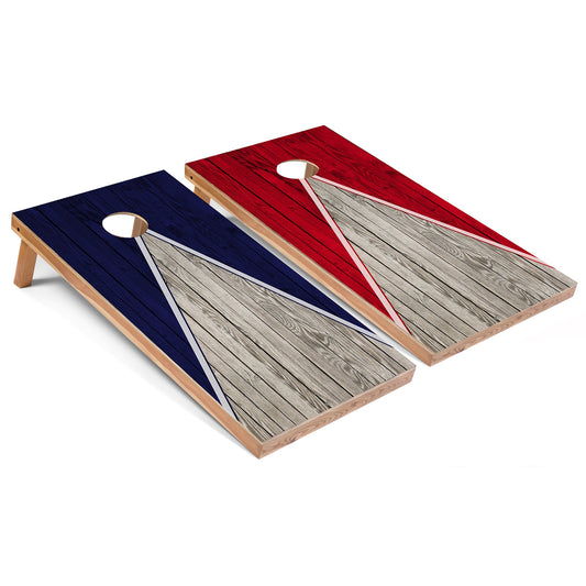 Navy and Red Pyramid Cornhole Boards