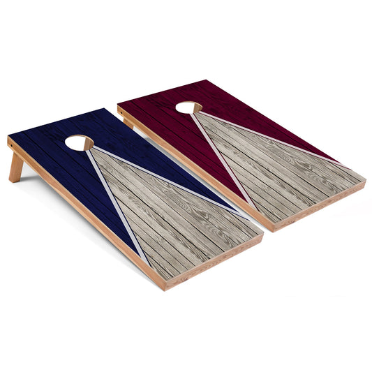 Navy and Maroon Pyramid Cornhole Boards