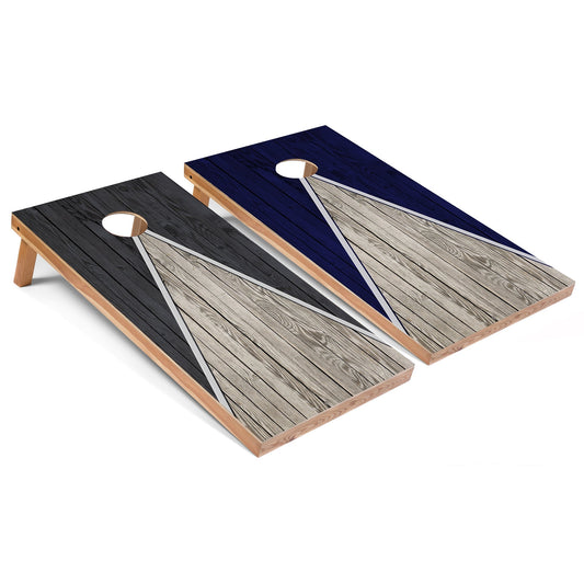 Dark Grey and Navy Pyramid All-Weather Cornhole Set