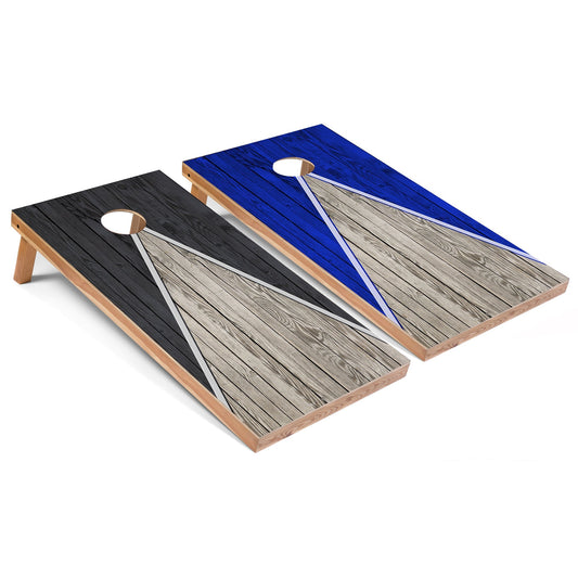 Dark Grey and Royal Pyramid All-Weather Cornhole Set