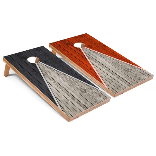Dark Grey and Orange Pyramid All-Weather Cornhole Set