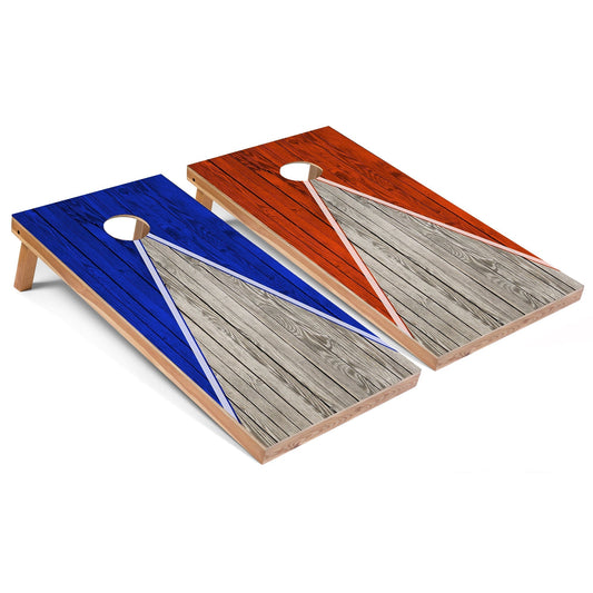 Royal and Orange Pyramid Cornhole Boards