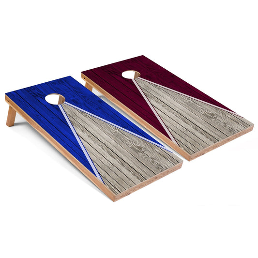 Royal and Maroon Pyramid Cornhole Boards