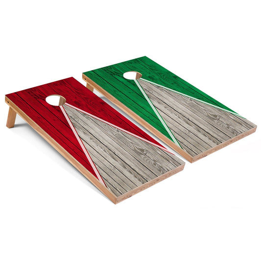 Red and Kelly Pyramid Cornhole Boards