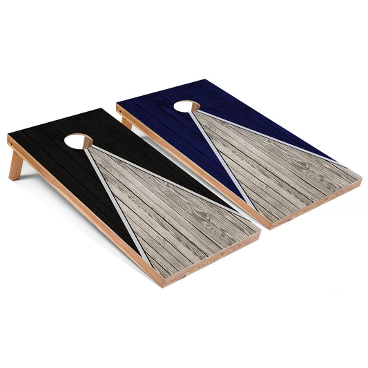 Black and Navy Pyramid All-Weather Cornhole Set