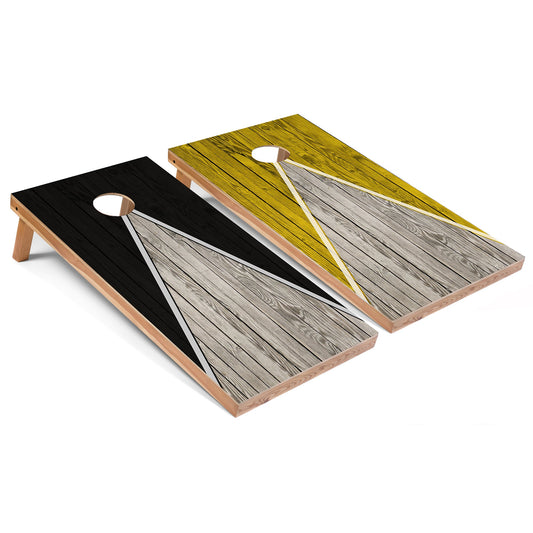Black and Yellow Pyramid Cornhole Boards