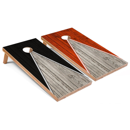 Black and Orange Pyramid All-Weather Cornhole Set