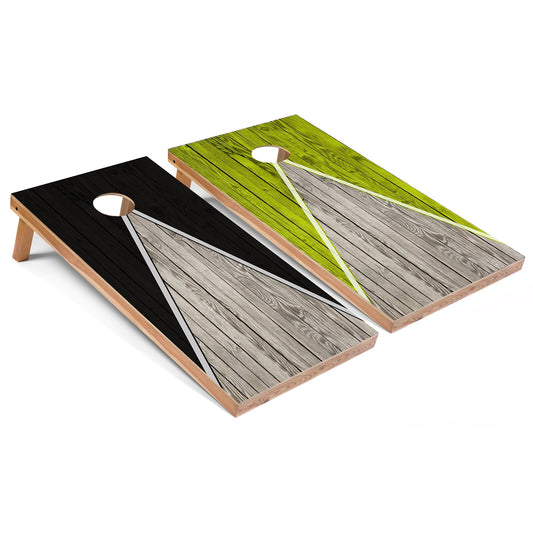 Black and Lime Pyramid All-Weather Cornhole Set