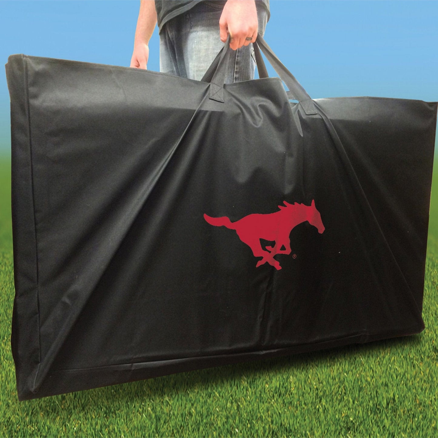 SMU Mustangs Distressed team logo carry case