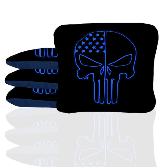 Neon Police USA Skull Stick & Slide Cornhole Bags