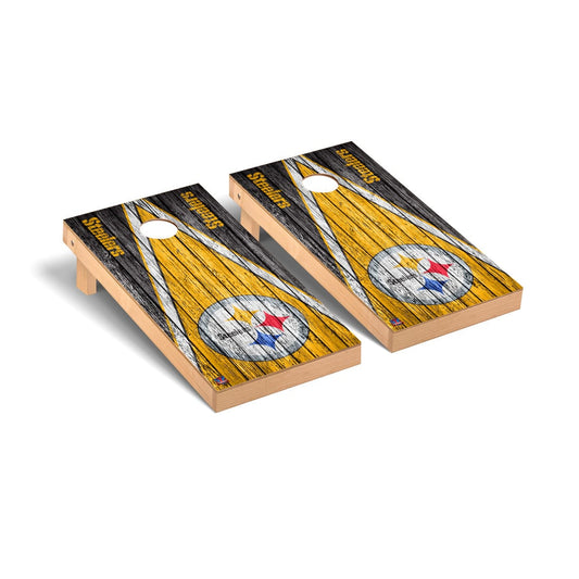Pittsburgh Steelers NFL Football Cornhole Board Set - Triangle Weathered Version