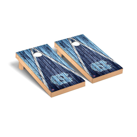 North Carolina Tar Heels Cornhole Board Set - Triangle Weathered Version