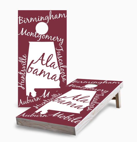 Alabama State Pride Cornhole Boards
