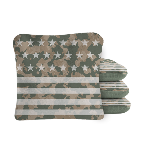American Flag Camouflage Synergy Pro Green Cornhole Bags