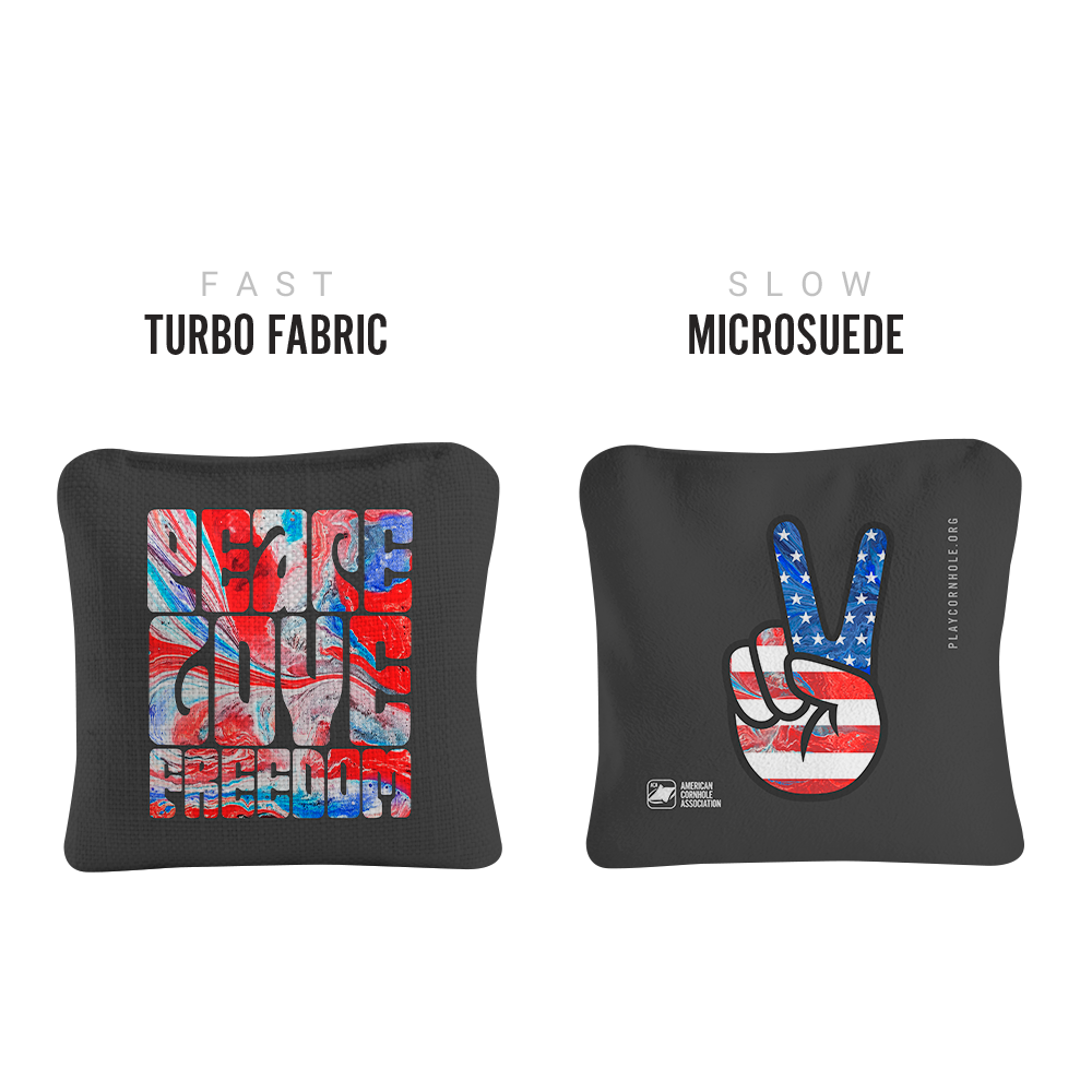 Peace Love Freedom bag fabric