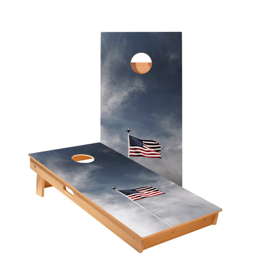 American Flag Pole Cornhole Boards