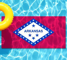 Arkansas State Flag poolmat from above
