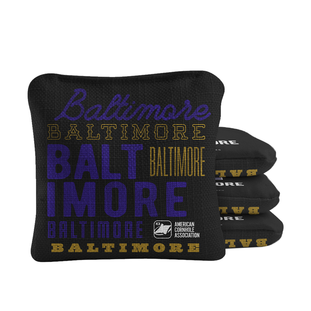 Gameday Baltimore Football Synergy Pro Black Cornhole Bags