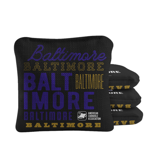 Gameday Baltimore Football Synergy Pro Black Cornhole Bags