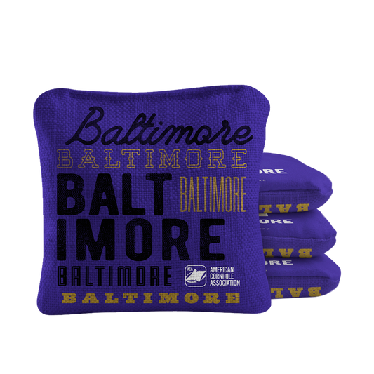 Gameday Baltimore Football Synergy Pro Purple Cornhole Bags
