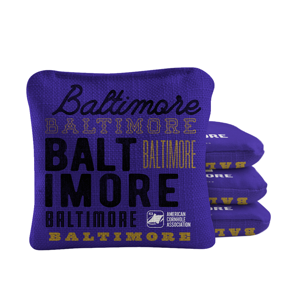 Gameday Baltimore Football Synergy Pro Purple Cornhole Bags
