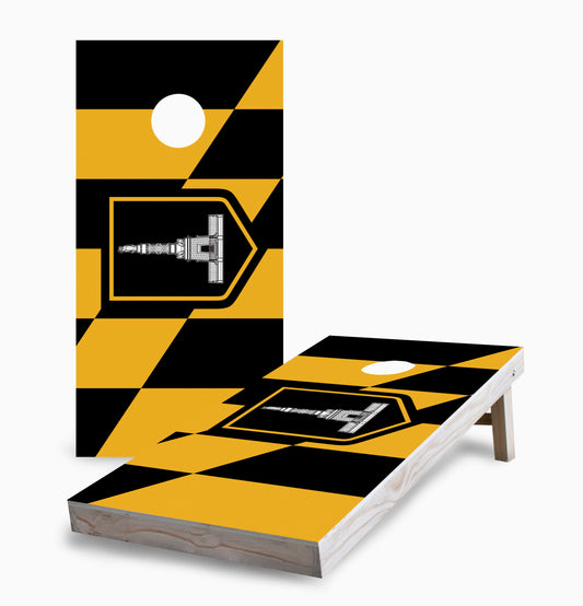 Baltimore City Flag Cornhole Boards