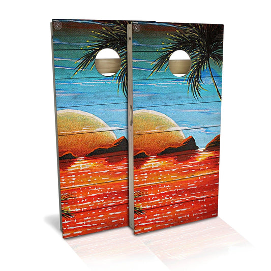 Ocean Sunset Weatherproof Cornhole Boards
