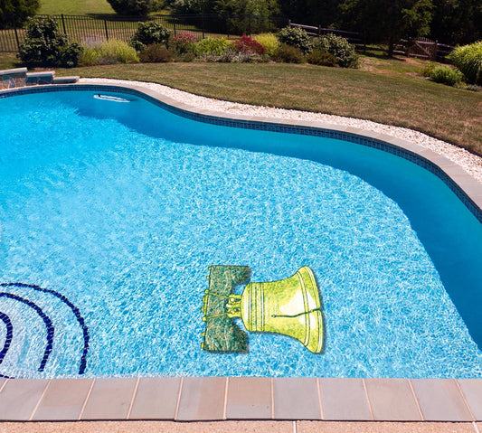 Liberty Bell Poolmat in water