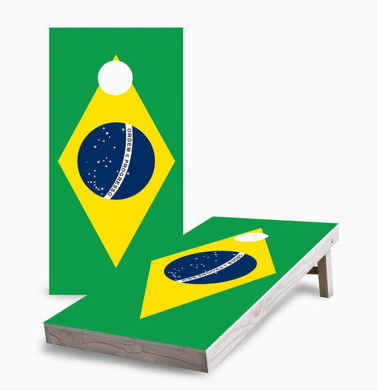 Brazilian Flag Cornhole Boards