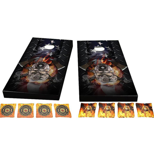 Firefighter Mask Cornhole Boards