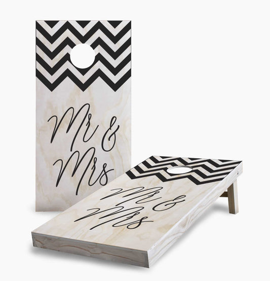 Personalized Chevron Mr. and Mrs. Cornhole Boards