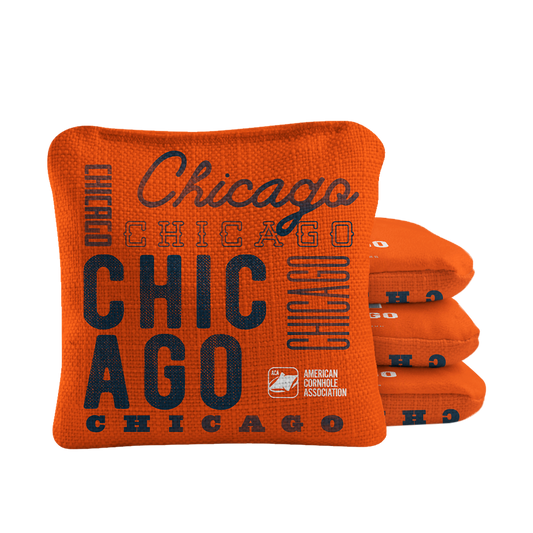 Gameday Chicago Football Synergy Pro Orange Cornhole Bags