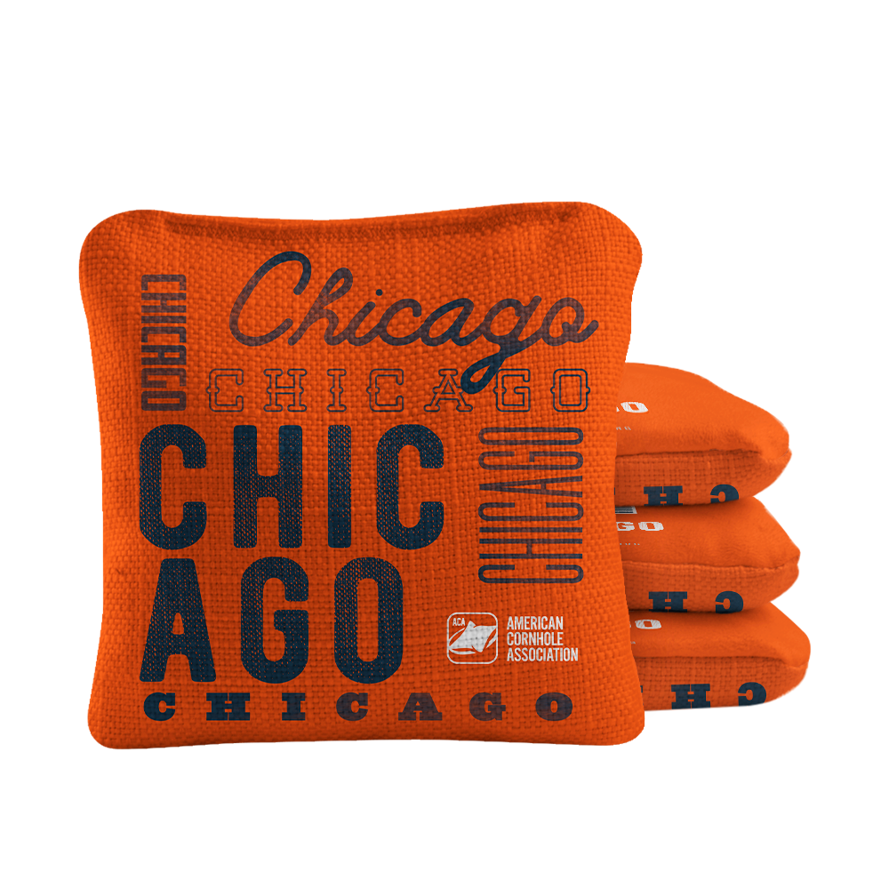 Gameday Chicago Football Synergy Pro Orange Cornhole Bags
