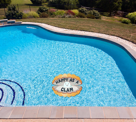 Happy As A Clam Poolmat in water