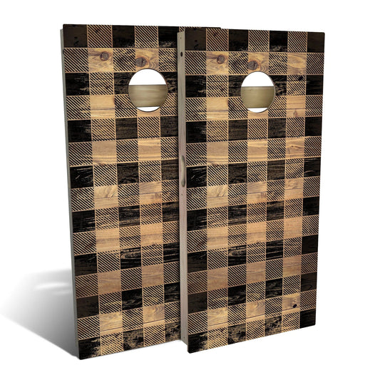 Country Living Black Checkered Cornhole Boards
