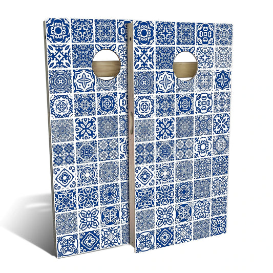 Country Living Blue Tile Cornhole Boards