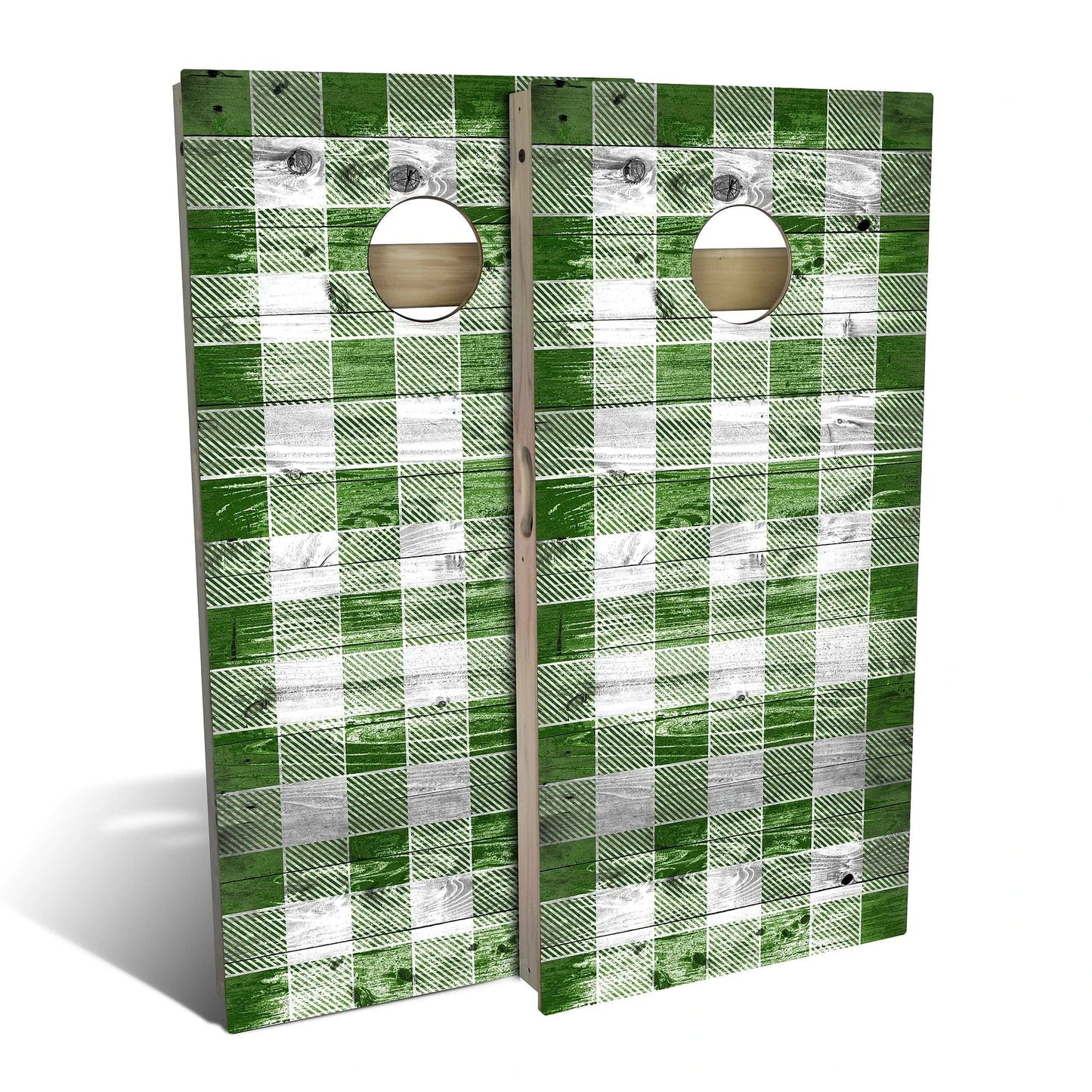 Country Living Green Checkered Cornhole Boards