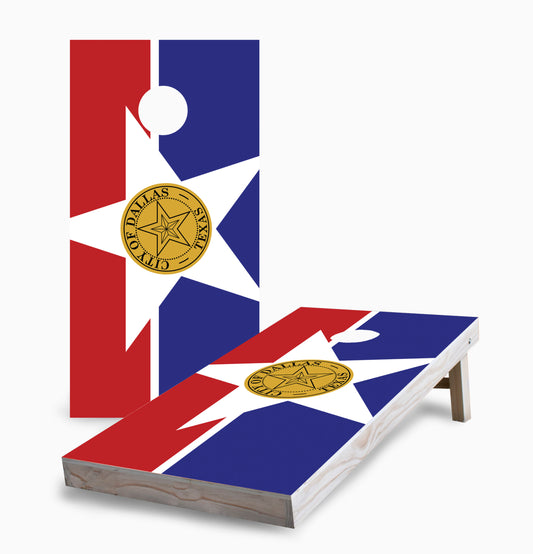 Dallas City Flag Cornhole Boards