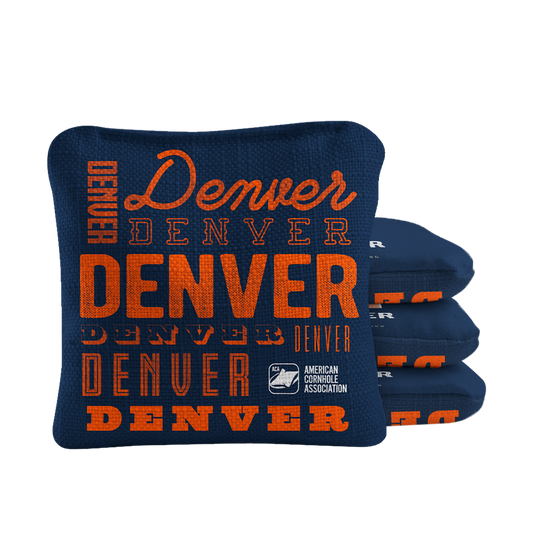 Gameday Denver Football Synergy Pro Navy Blue Cornhole Bags