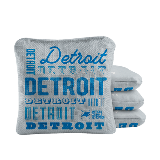 Gameday Detroit Football Synergy Pro Gray Cornhole Bags