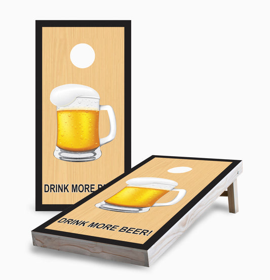 Drink More Beer Mug Cornhole Boards